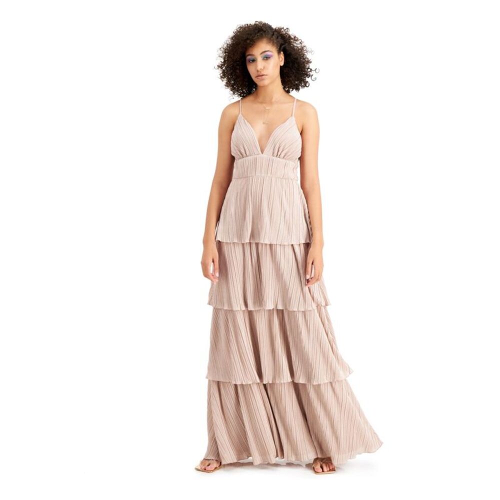 SPEECHLESS Womens Sheath Full-Length Dress Pink Spaghetti Strap Formal Juniors 0